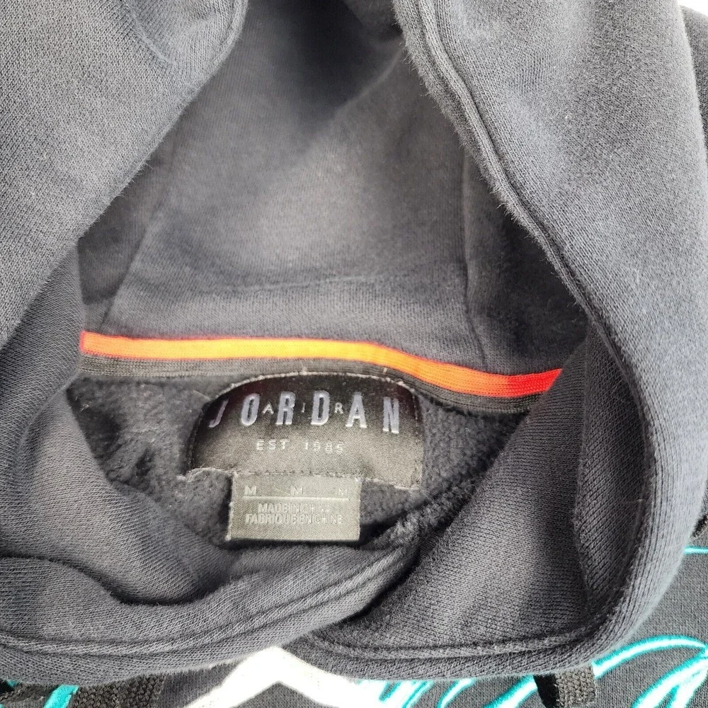 Vintage Air Jordan Hoodie Black Embroidered RECORDS/ACHIEVEMENTS Pullover‎ Sz M